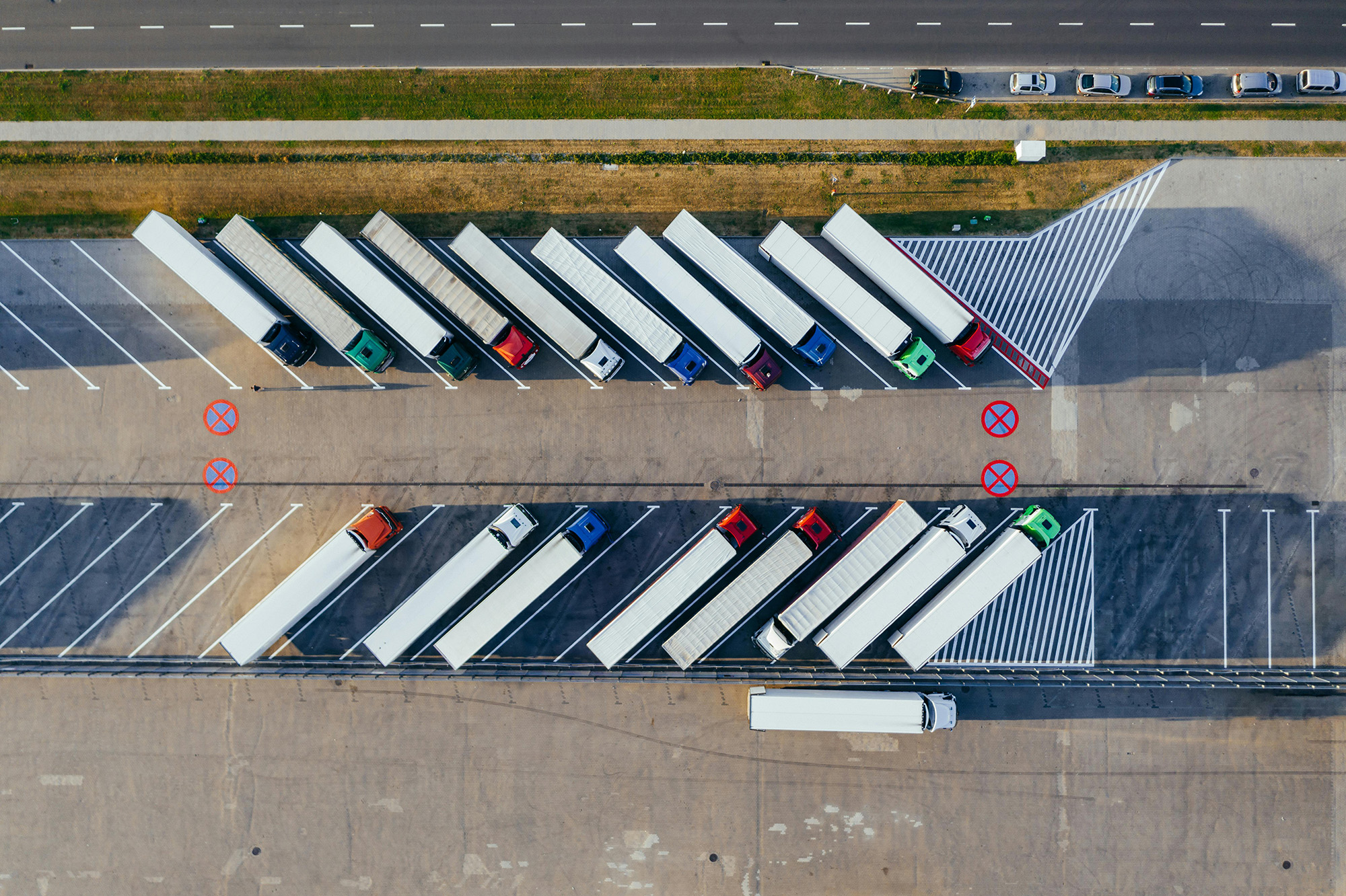 Semi trucks and trailers.